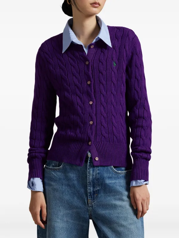 ラルフローレン カーディガン パープル Polo Ralph Lauren ケーブルニット カーディガン | パープル
