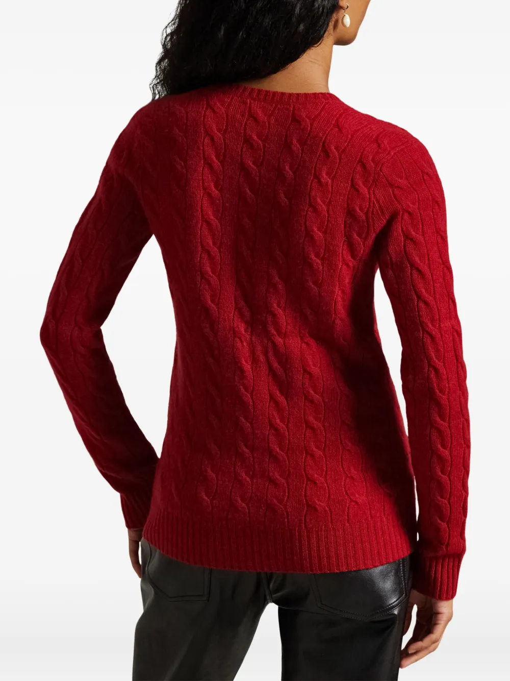 Polo Ralph Lauren Cable-knit V-neck Pullover In Red