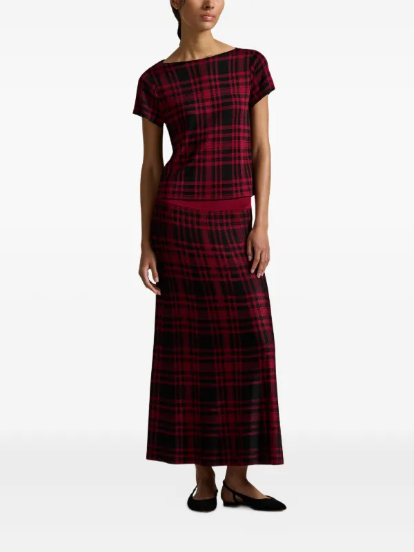 Polo Ralph Lauren Aライン チェック スカート | レッド | FARFETCH JP