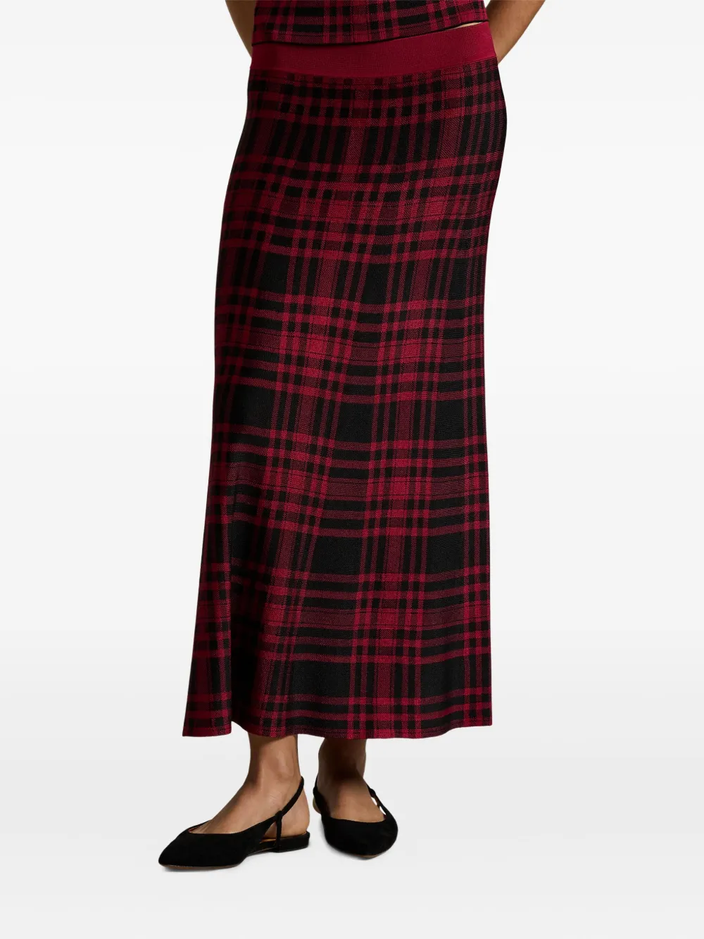 Polo Ralph Lauren Plaid Midi Skirt In Animal Print