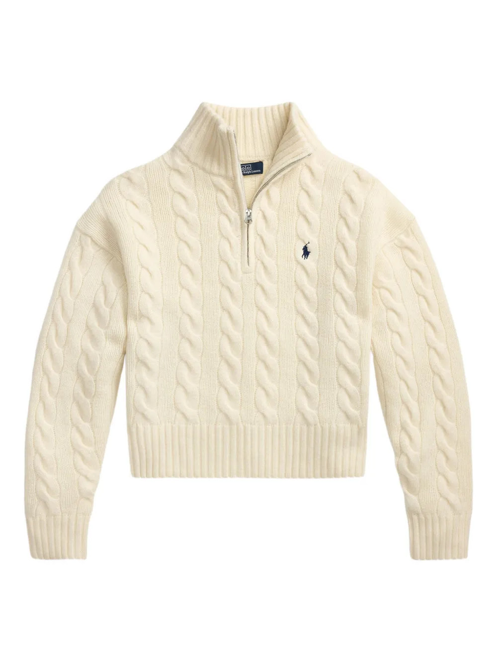 cable-knit half-zip sweater