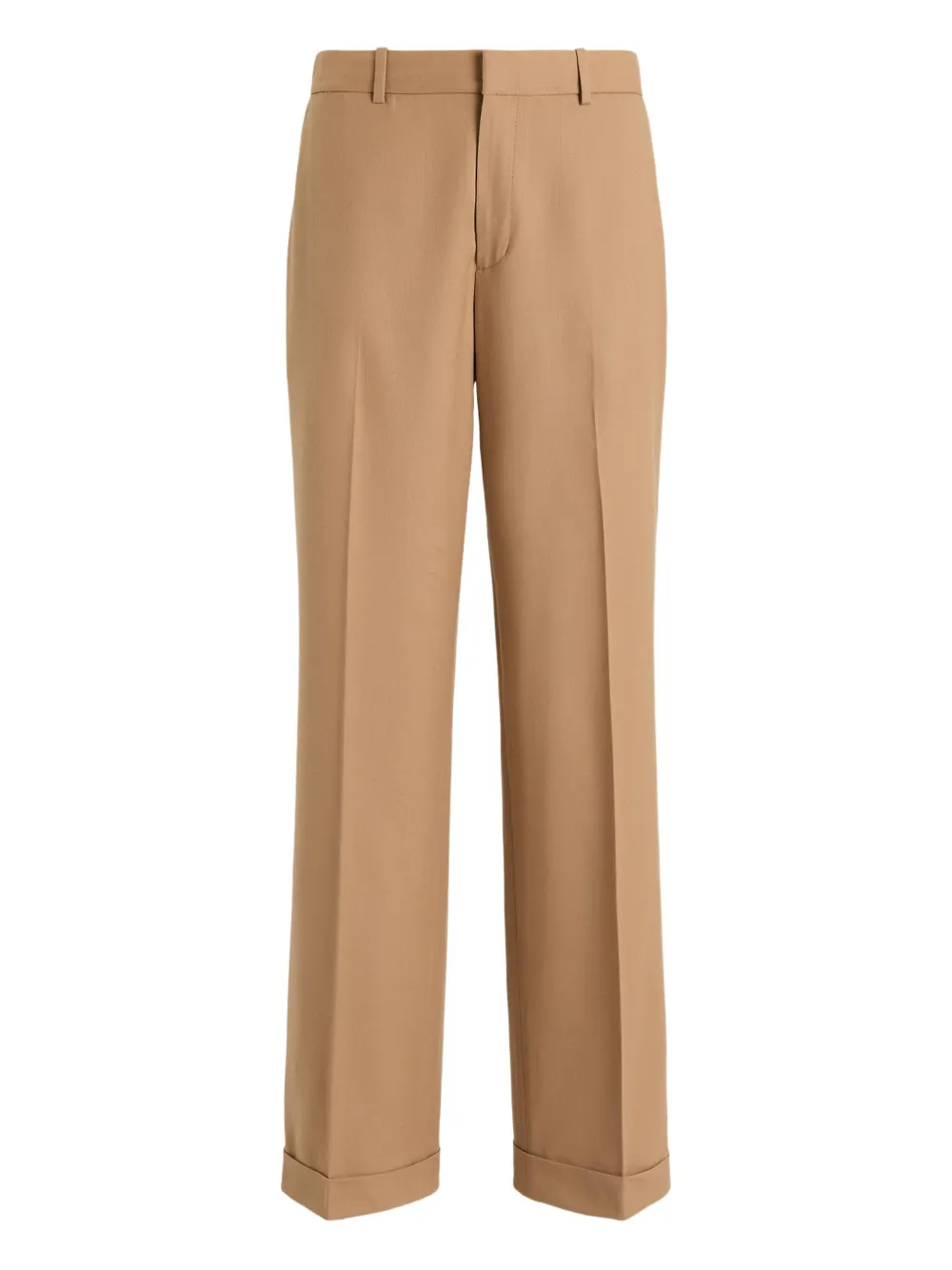 pleated-front cuffed trousers
