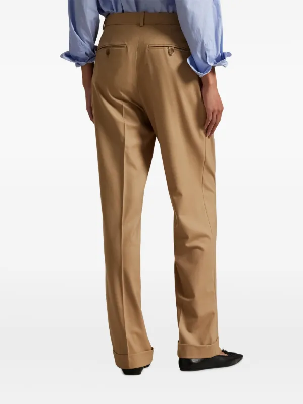 Polo Ralph Lauren pleated-front Cuffed Trousers | Brown | FARFETCH