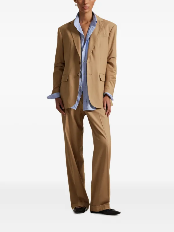 Polo Ralph Lauren pleated-front Cuffed Trousers | Brown | FARFETCH