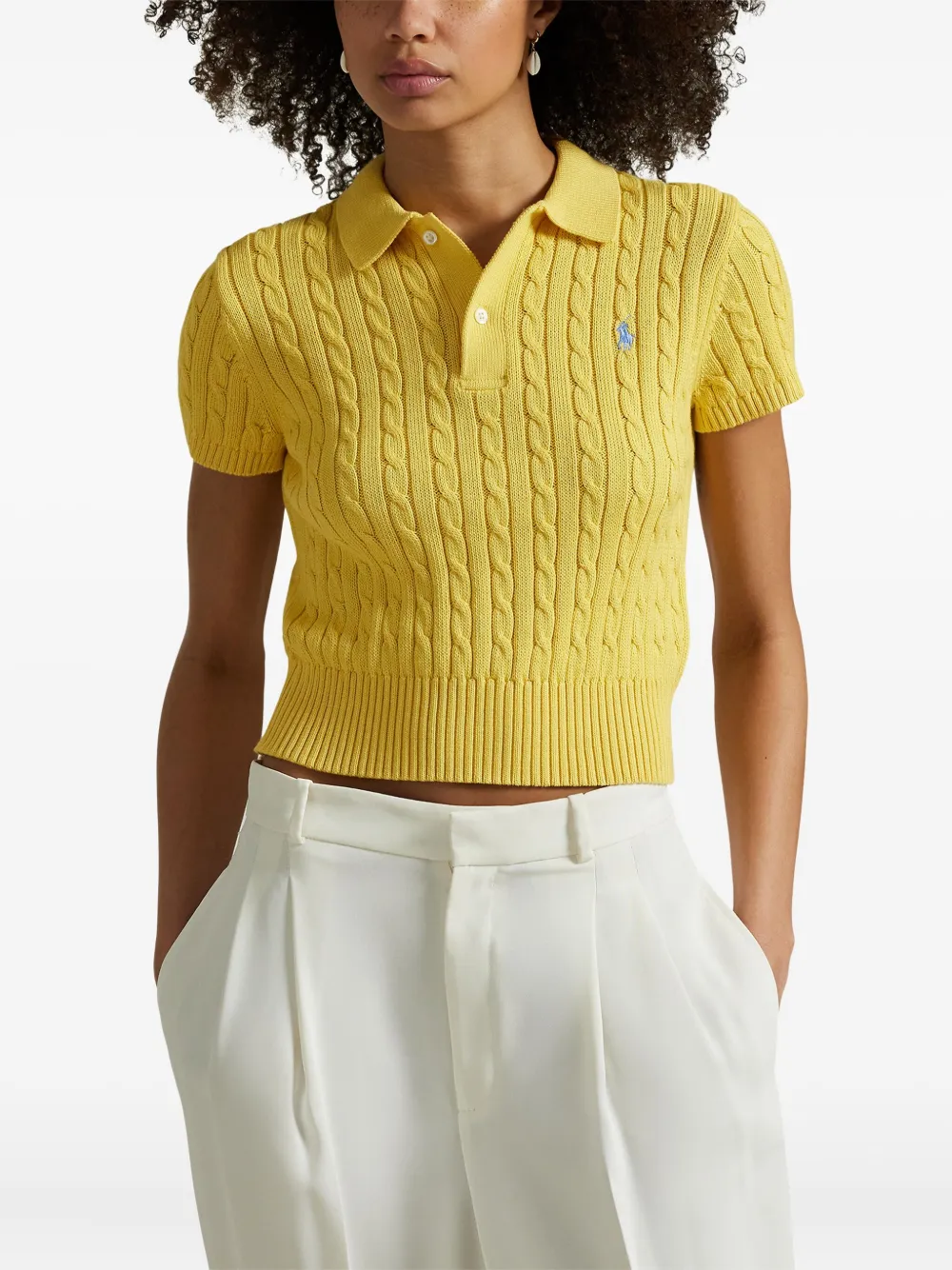 Polo Ralph Lauren Kabelgebreide polotop Geel