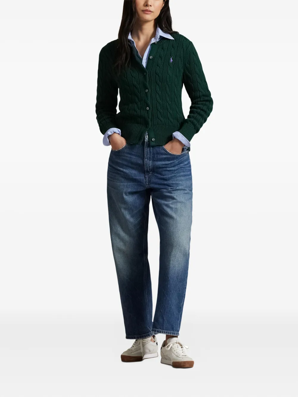 Polo Ralph Lauren Cable-knit Cardigan In Green