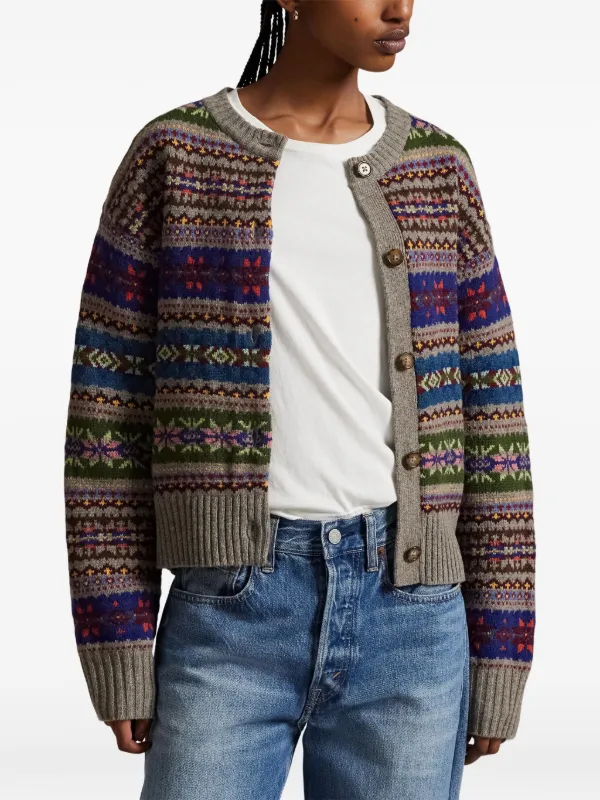 siro　Ralph Lauren フェアアイル柄　ロング　カーディガン Polo Ralph Lauren fair-isle Patterned Cardigan | Neutrals | FARFETCH