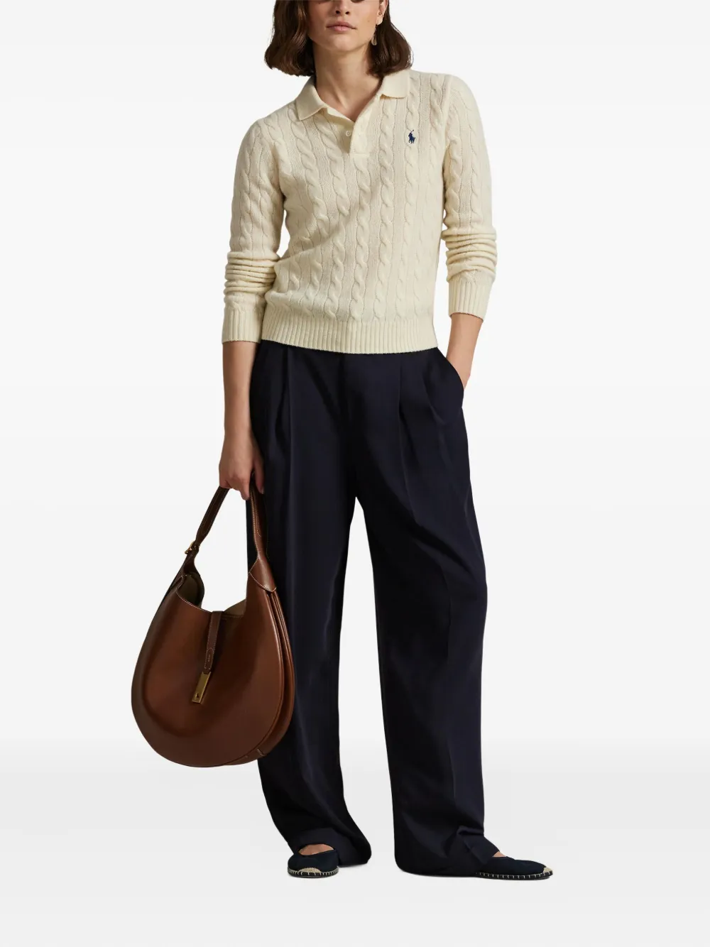 Polo Ralph Lauren cable-knit polo sweater | Polo Tops | Image 2