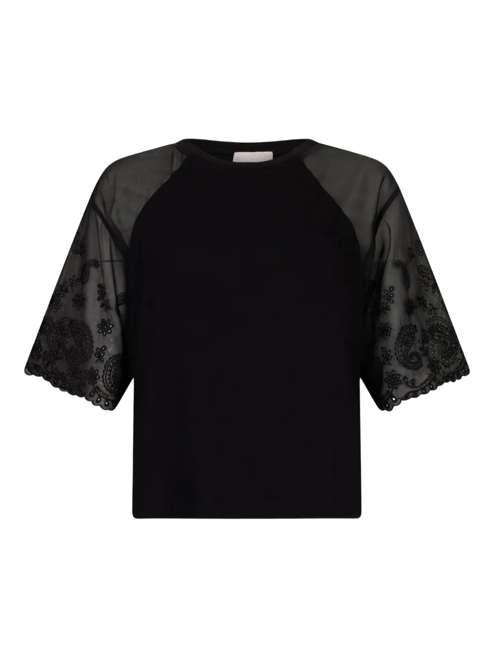LIU JO T-shirt met paisley-borduurwerk Zwart