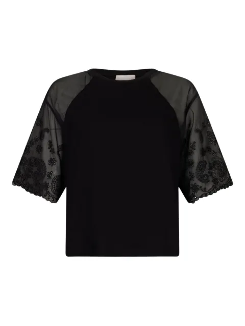 LIU JO paisley-embroidered T-shirt