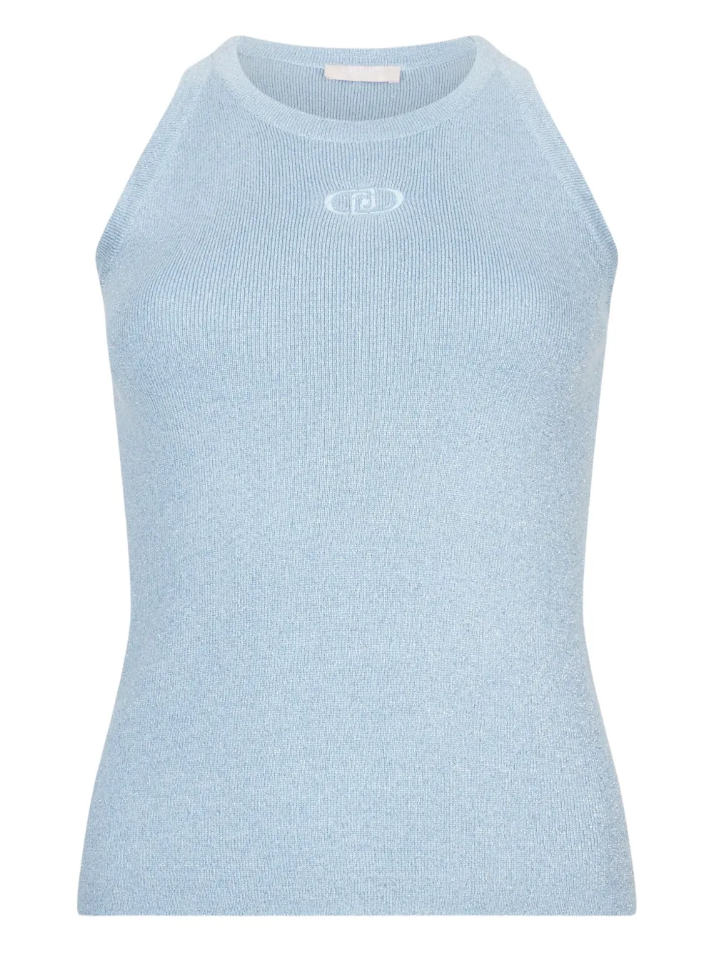 LIU JO ribbed-texture logo top | Blue | Image 1