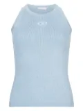LIU JO ribbed-texture logo top - Blue