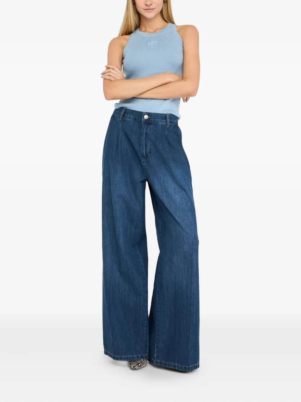 LIU JO ribbed-texture logo top | Vests & Tank Tops | Image 2