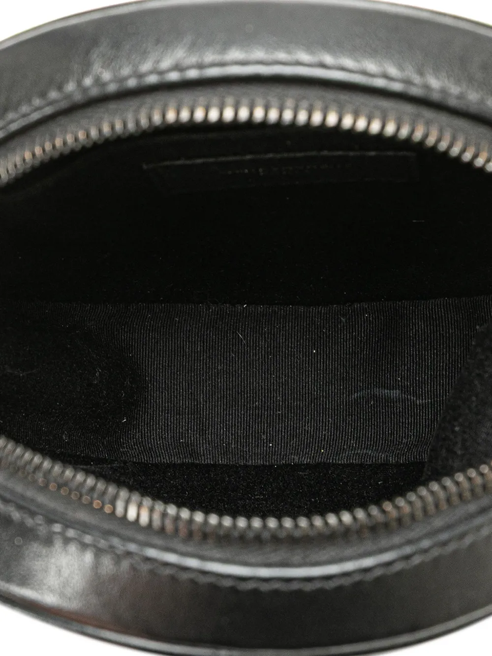 Pre-owned Saint Laurent 2019 Chevron Calfskin Round Vinyle Camera Bag Crossbody Bag