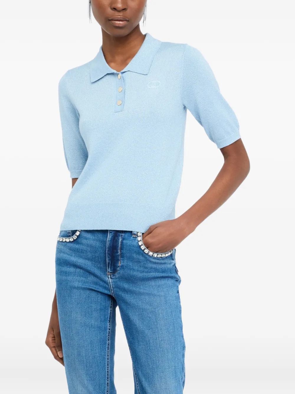 LIU JO Poloshirt met geborduurd logo Blauw