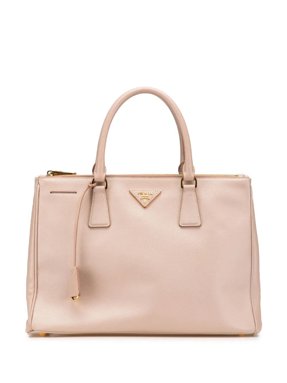 Prada Pre-Owned 2000-2024 ラージ サフィアーノルクス ガレリア ダブルジップ サッチェルバッグ - ピンク Prada Pre-Owned 2000-2024 ラージ サフィアーノルクス ガレリア ダブルジップ サッチェルバッグ - ピンク