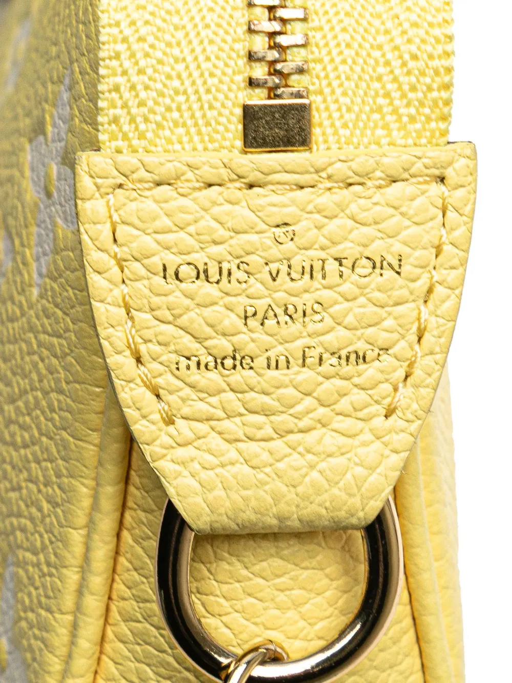 Pre-owned Louis Vuitton 2021-2025 Bicolor Monogram Empreinte Mini Pochette Accessoires Handbag In Yellow