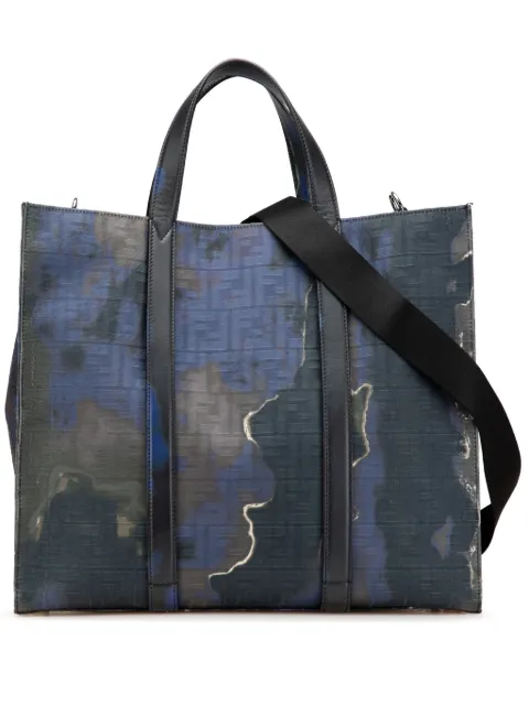 Fendi Pre-Owned 2010-2024 Large Zucca Jacquard Tie Dye Sunset Shopper Tote satchel