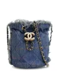 CHANEL Pre-Owned 2021 Mini Denim Mood with Chain bucket bag - Blue