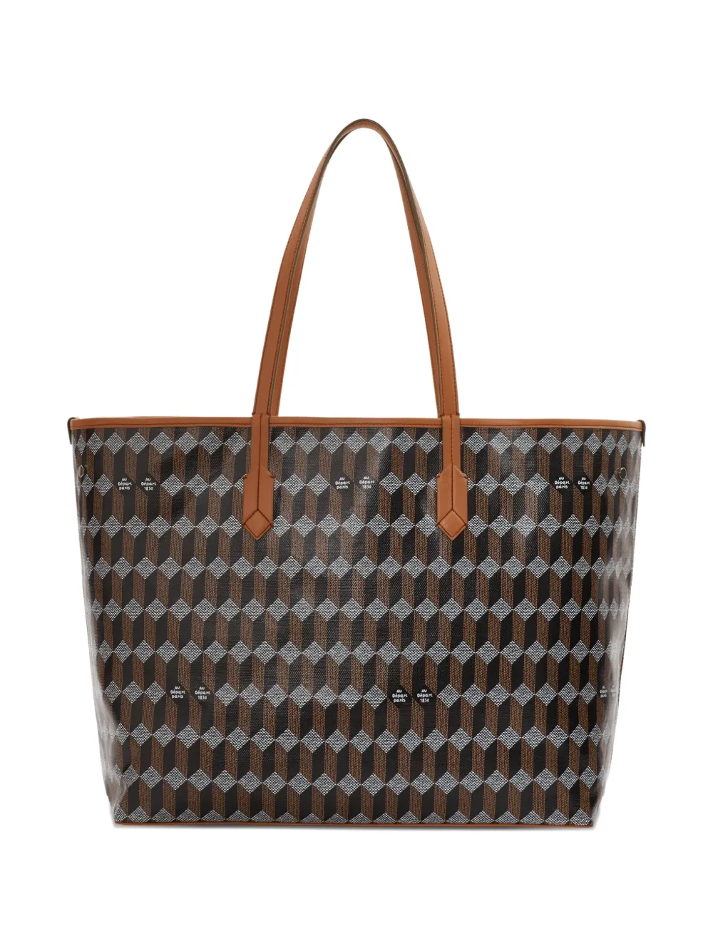 Au Départ geometric-pattern tote bag | Brown | Image 1