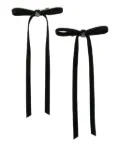Maison Michel Ella bow-ribbon hair clips - Black