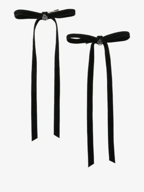 Maison Michel Ella bow-ribbon hair clips