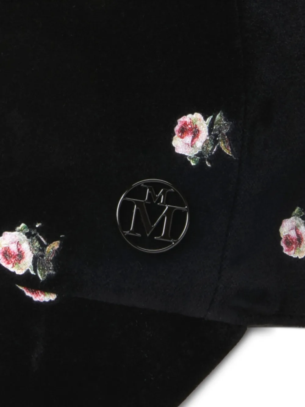 Maison Michel Hoed met geborduurde bloemen Zwart