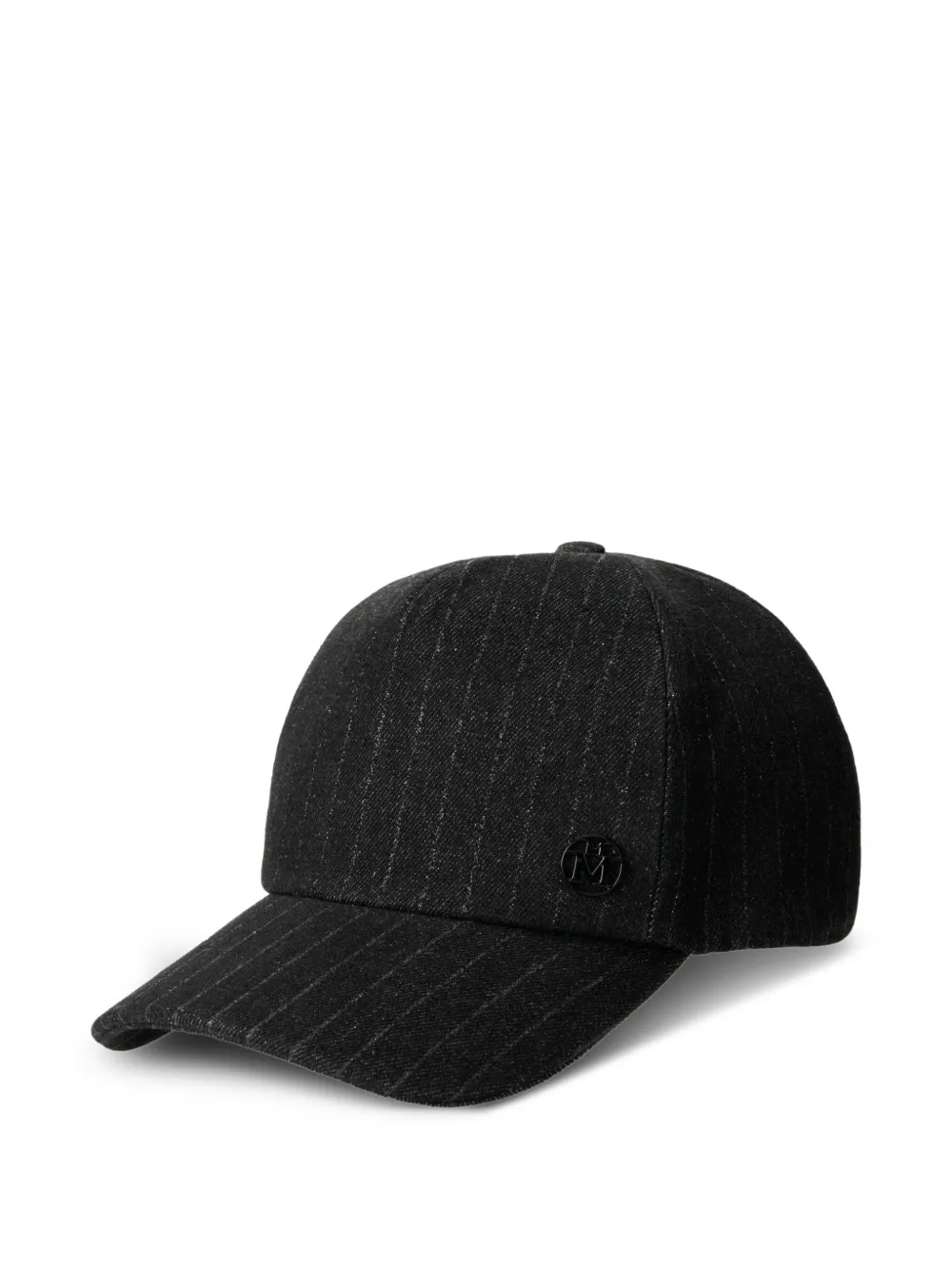pinstriped logo-plaque cap