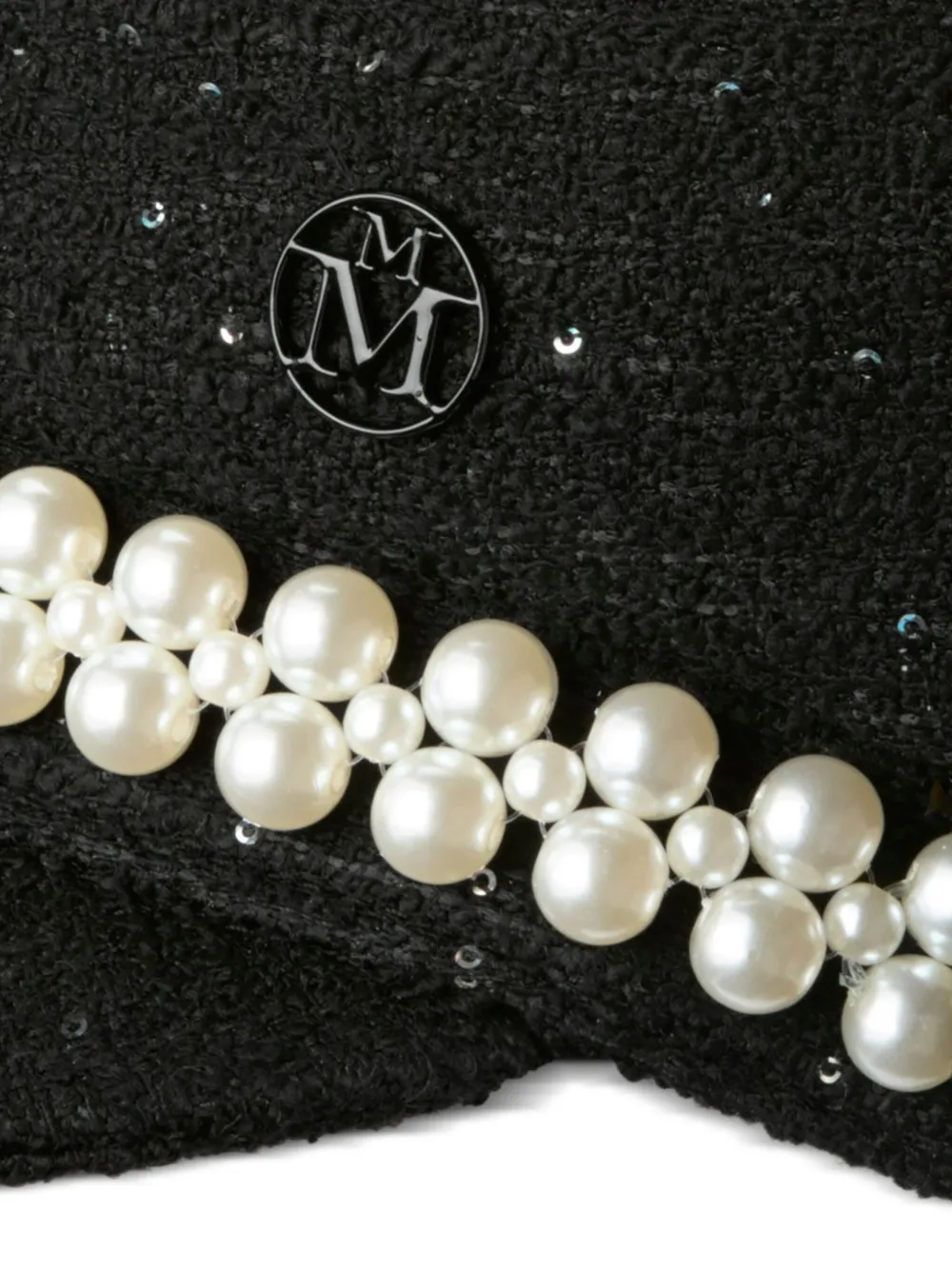 Maison Michel pearl-embellished cap - Zwart