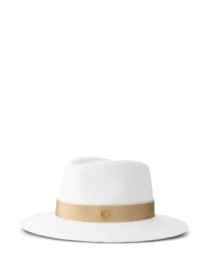 Maison Michel logo-plaque Hat | White | FARFETCH