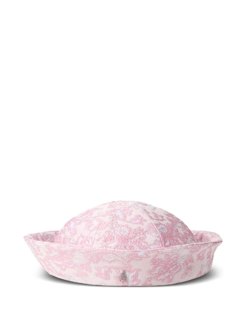 floral-embroidered beret