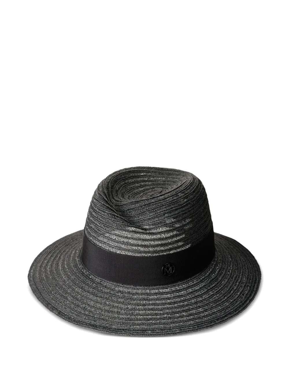 Maison Michel Virginie woven fedora - グレー Maison Michel Virginie woven fedora - グレー