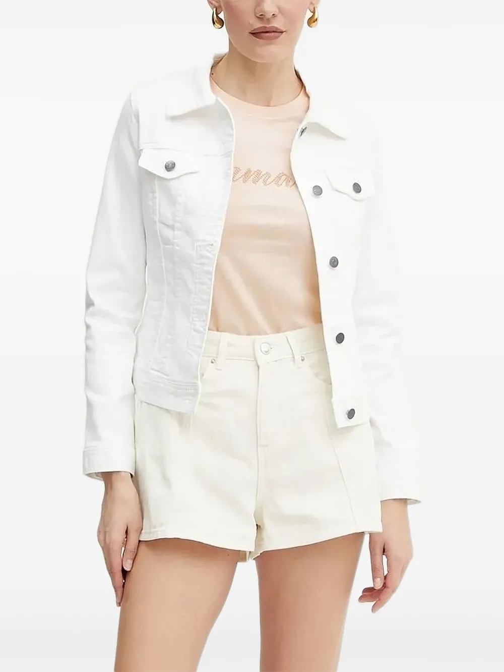 Armani Exchange Button-fastening Denim Jacket In White