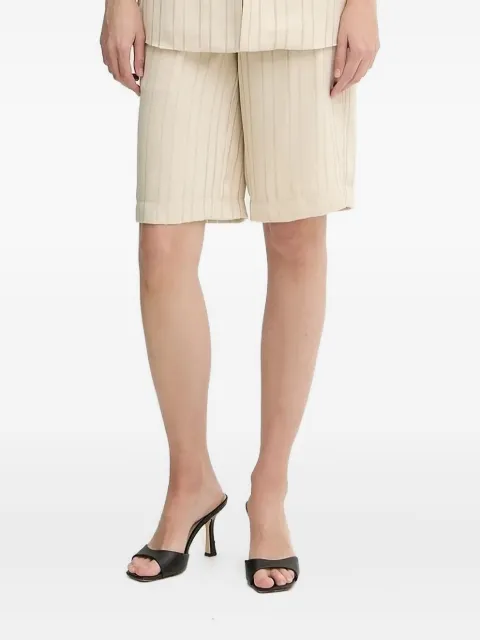 Armani Exchange pinstripe elastic-waist shorts