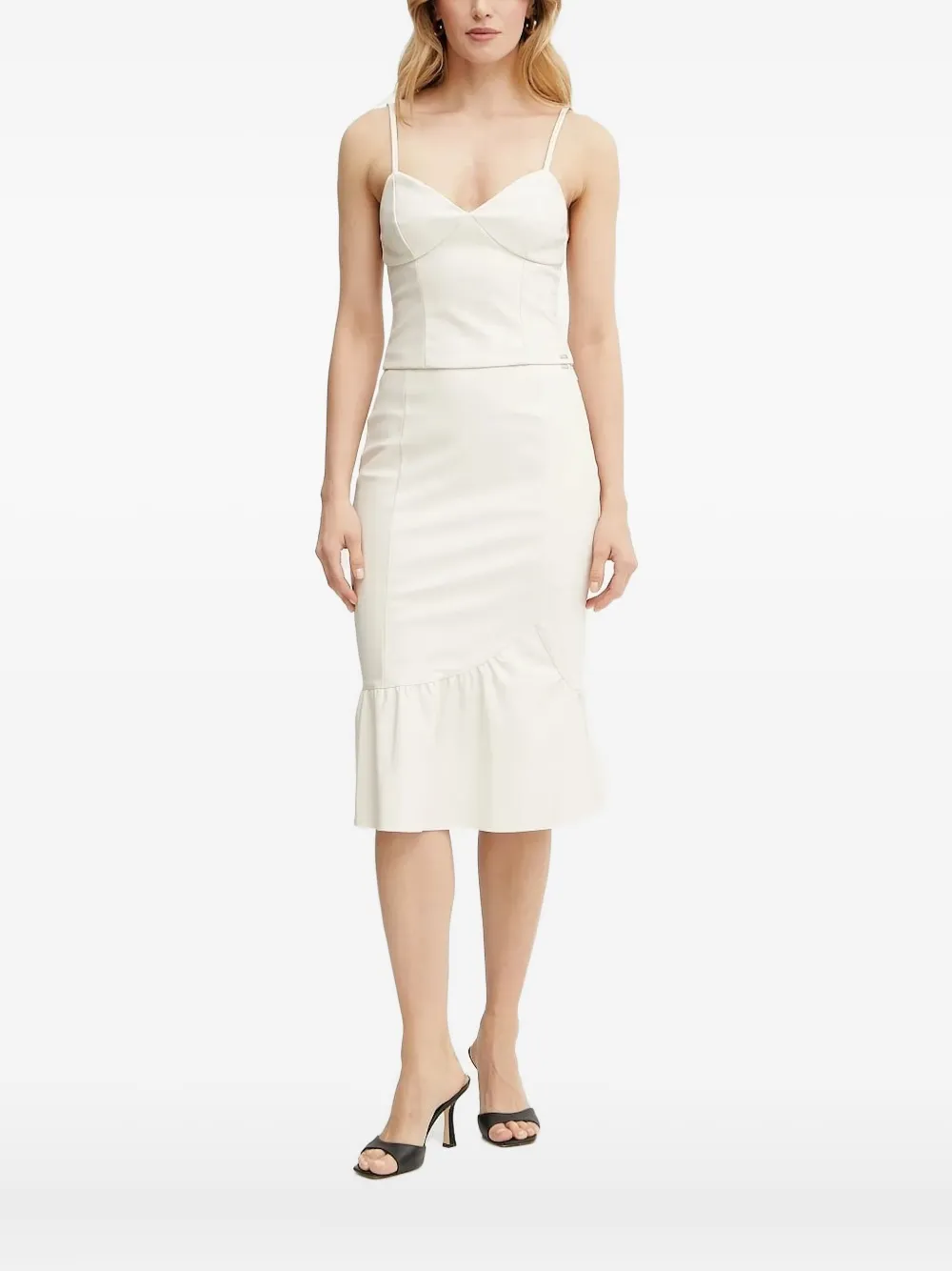 Armani Exchange Sweetheart-neckline Corset Top In White