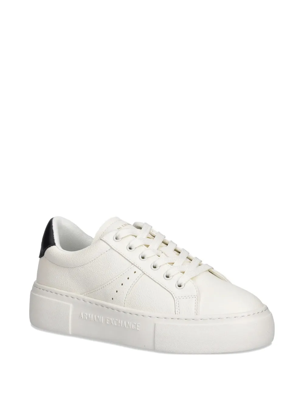 Armani Exchange Leren sneakers met textuur - Wit