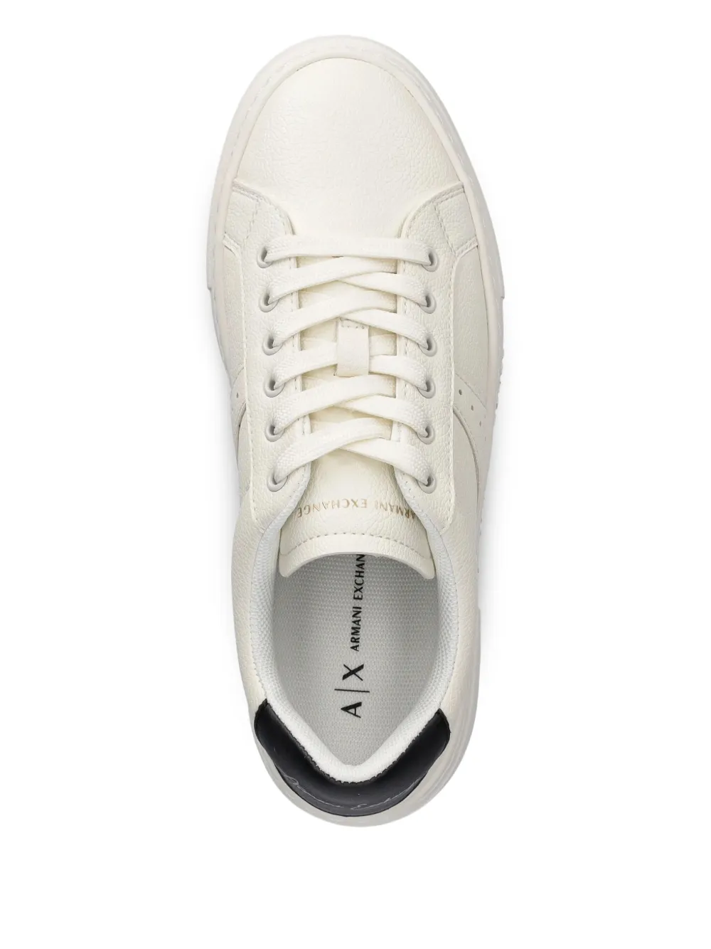Armani Exchange Leren sneakers met textuur Wit