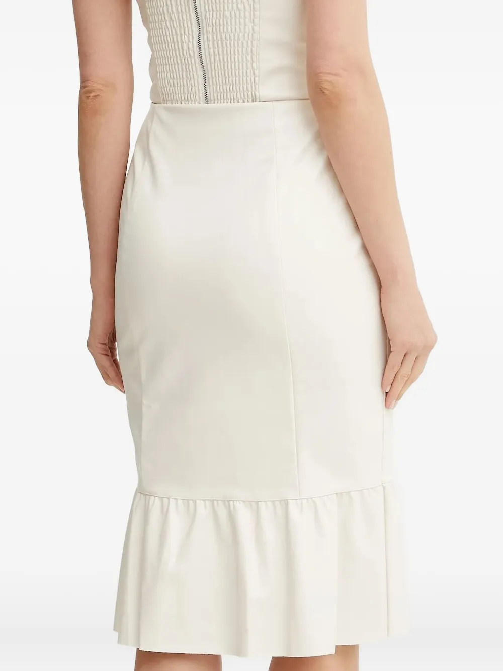 Armani Exchange Ruffle-hem Midi Skirt In Neutral