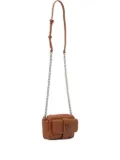Armani Exchange logo-plaque chain-strap mini bag - Brown