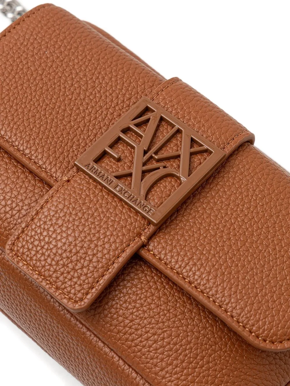 Armani Exchange Logo-plaque Chain-strap Mini Bag In Brown