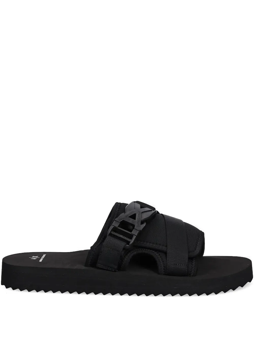 Armani Exchange buckle-strap slides Black