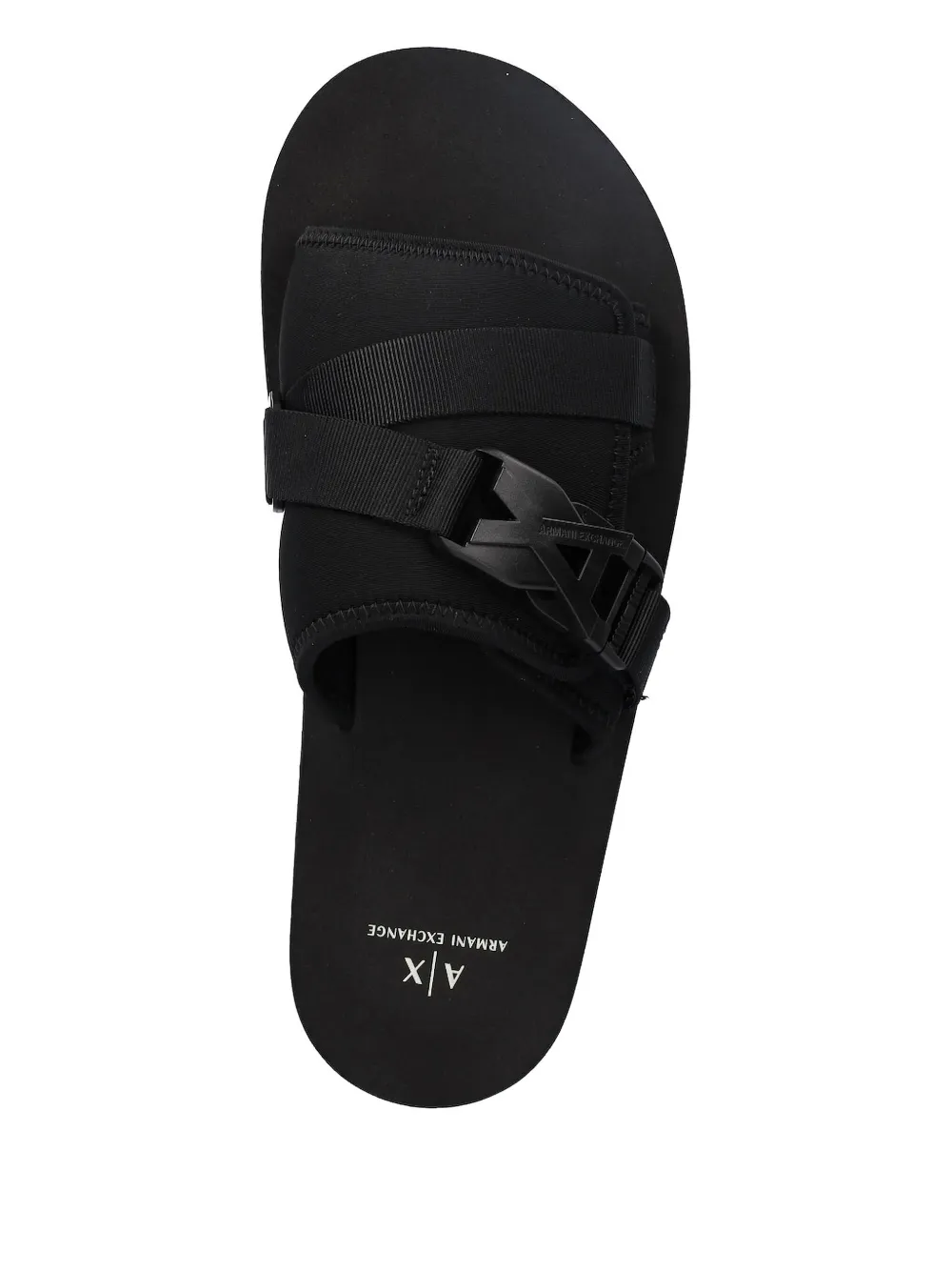 Armani Exchange buckle-strap slides Black