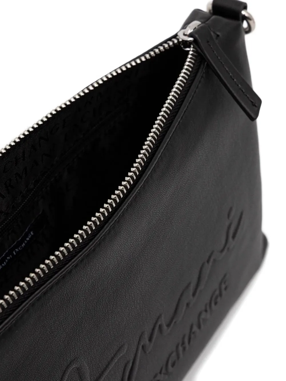 Armani Exchange Embossed-logo Shoulder Bag In Black
