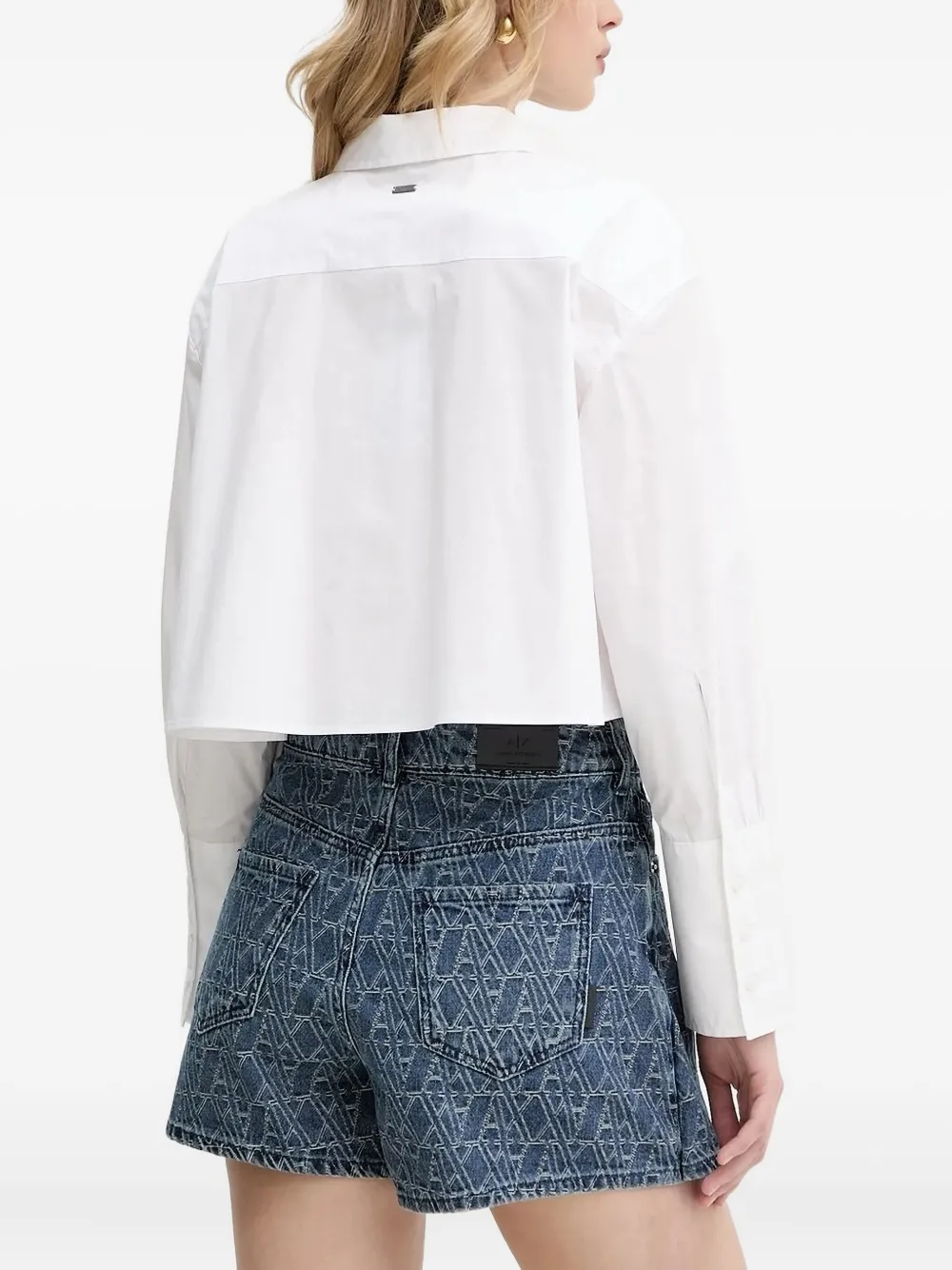 Armani Exchange long-sleeve cropped shirt | Shirts | Image 2
