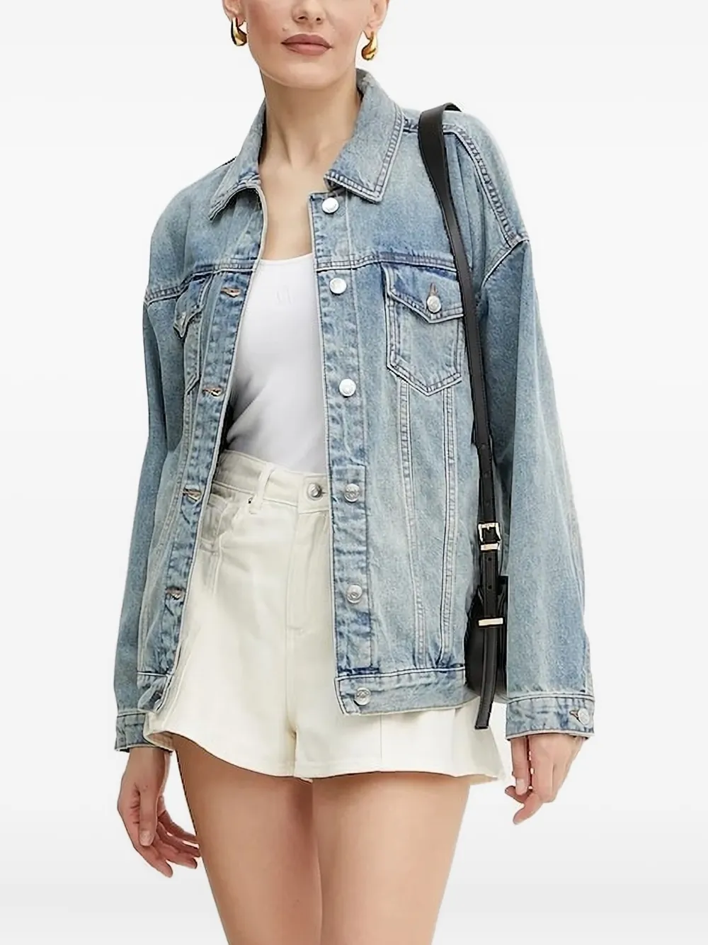 Armani Exchange Button-fastening Denim Jacket In Black
