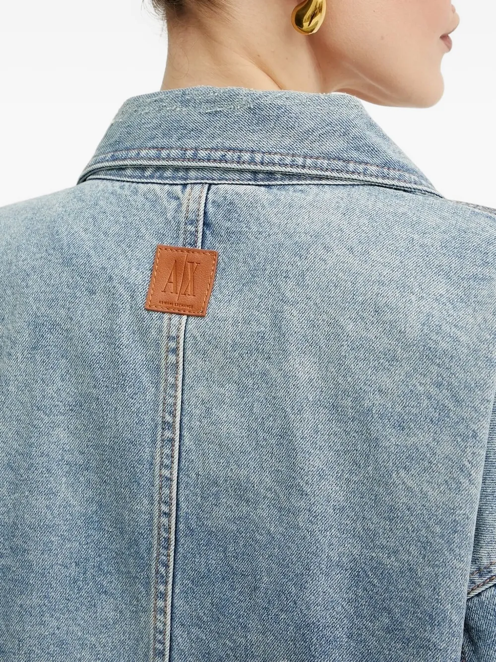 Armani Exchange Button-fastening Denim Jacket In Black