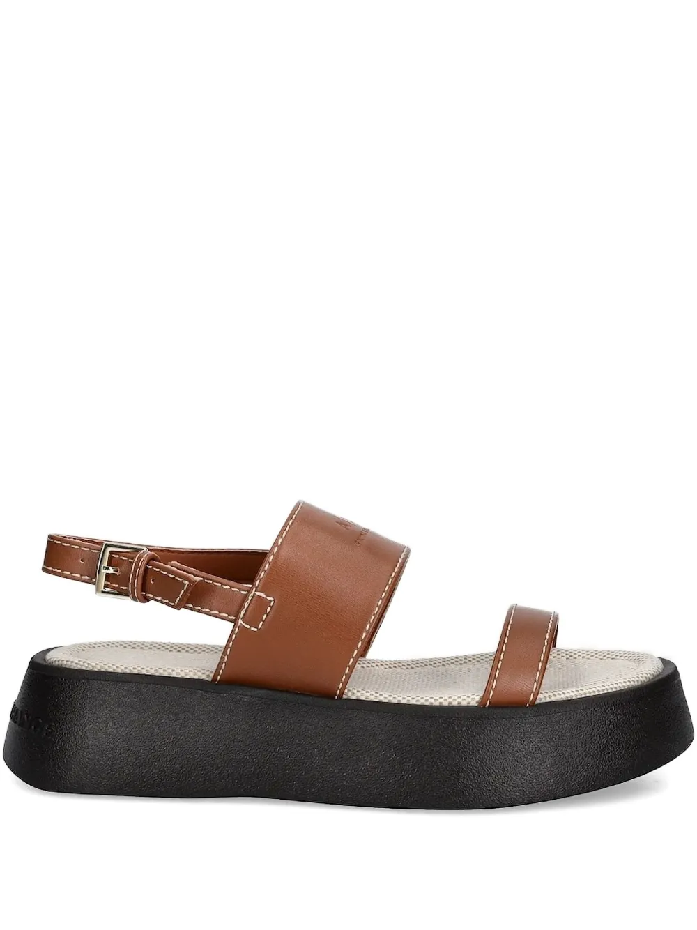 Armani Exchange buckled platform sandals Brown