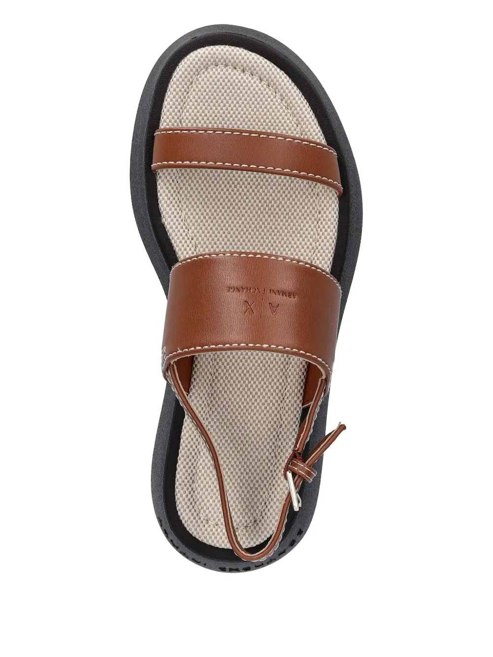 Armani Exchange buckled platform sandals Brown