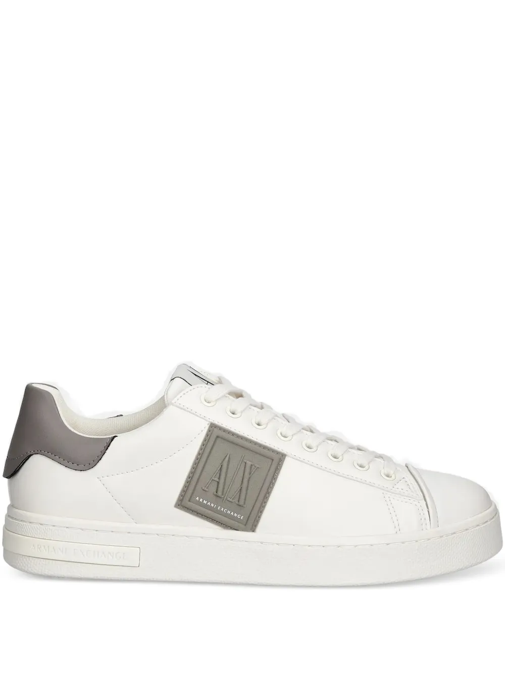 Armani Exchange Leren sneakers met logoplakkaat Wit