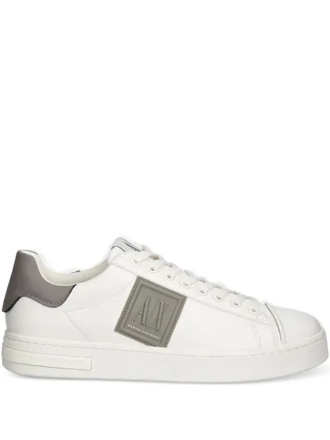 Armani Exchange logo-plaque leather sneakers
